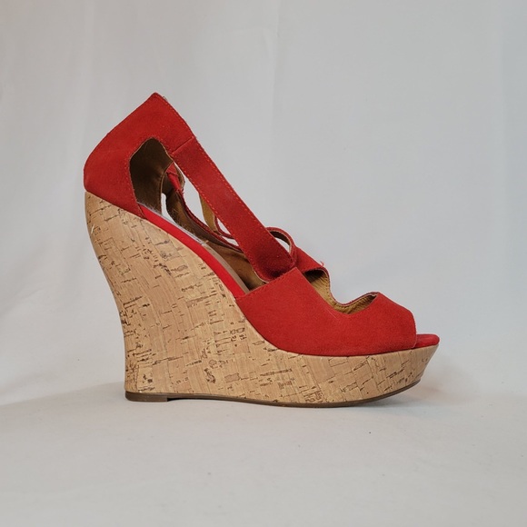 Steve Madden Shoes - Steve Madden Red Cork Wedges